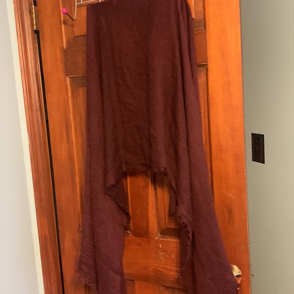 Woven wrap/shawl or coverlet burgundy 36” by 62”